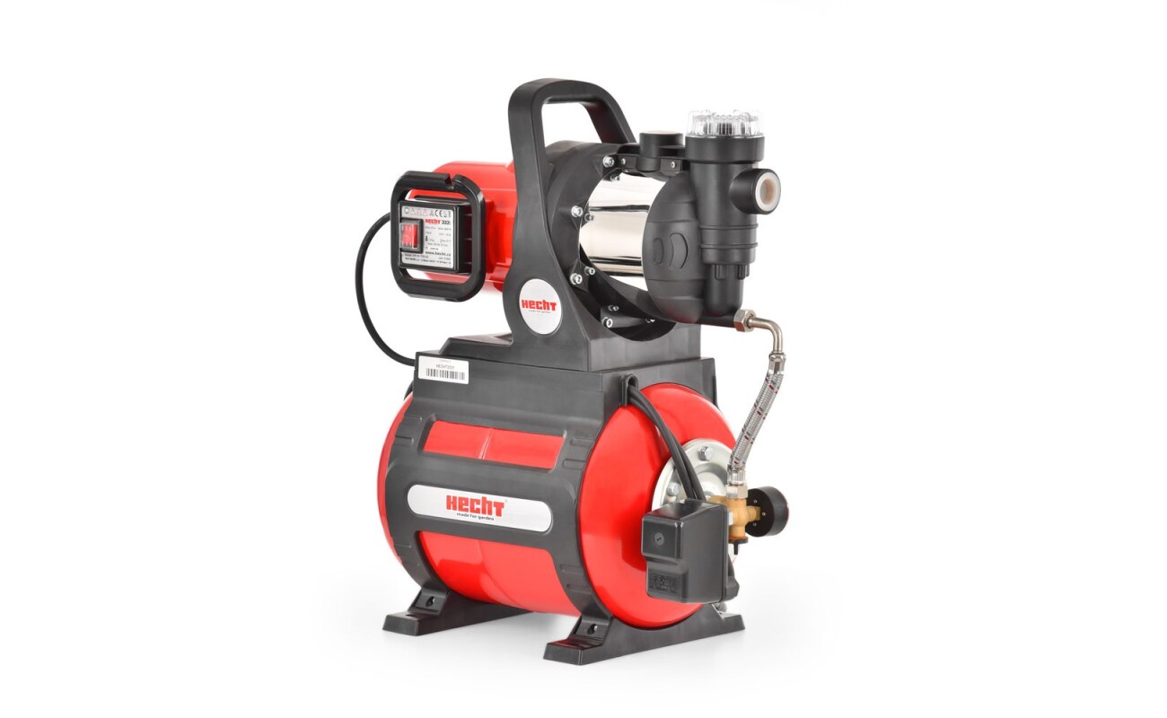 Garden waterworks suitable for pumping clean water. Power 1100 W. 20 l tank. Max. discharge 45 m. Max. transport volume 4600 l/hr.