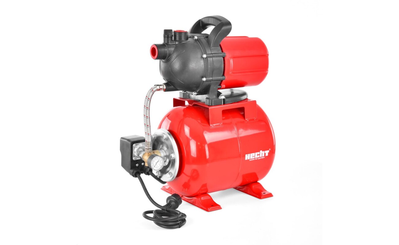 Garden waterworks suitable for pumping clean water. Power 800 W. 20 l tank. Max. discharge 38 m. Max. transport volume 3200 l/hr.
