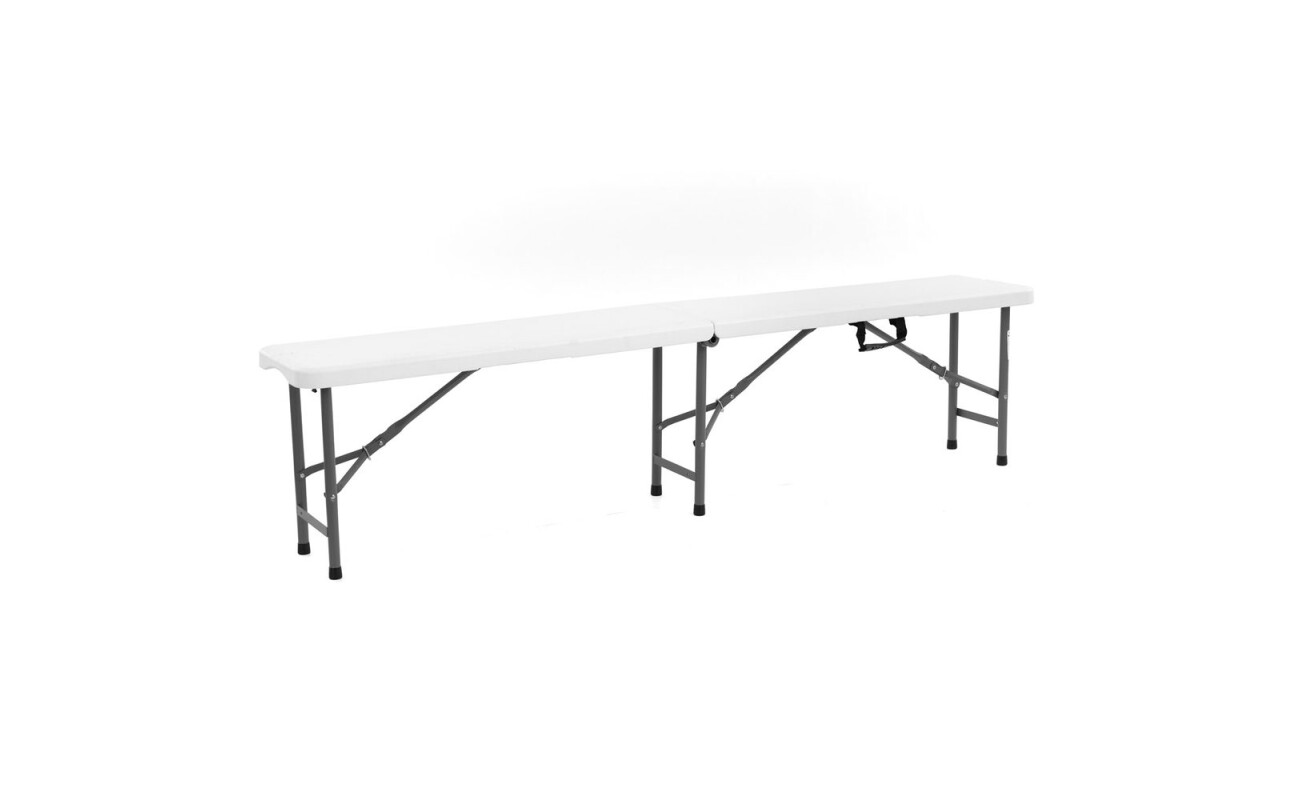 Folding garden bench made of steel-aluminium profiles with comaxit coating. Board made of highly resistant plastic. Board thickness 4 cm.