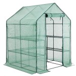 <p>Garden folio with dimensions: <strong>140 x 140 x 200 cm</strong>. Spacious foliar with light and durable aluminium frame and shelves. High-quality PE foil casing