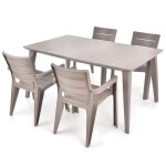 <p>A very practical set of garden furniture consisting of four chairs and one table. A very practical set of garden furniture consisting of four chairs and one table.</p>