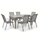<p>Practical set of garden furniture consisting of six chairs and table.</p>