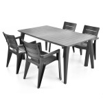 <p>A very practical set of garden furniture consisting of four chairs and one table. A very practical set of garden furniture consisting of four chairs and one table.</p>