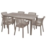 <p>Practical garden furniture set consisting of six chairs and one table.</p>