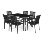<p>Luxurious set of six chairs and one table made of aluminum profiles with Komaxit finish. The surface of the table is made of highly durable polypropylene. Suitable for exteriors and interiors.</p>