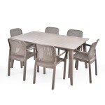 <p>Practical garden furniture set consisting of six chairs and one table.</p>
