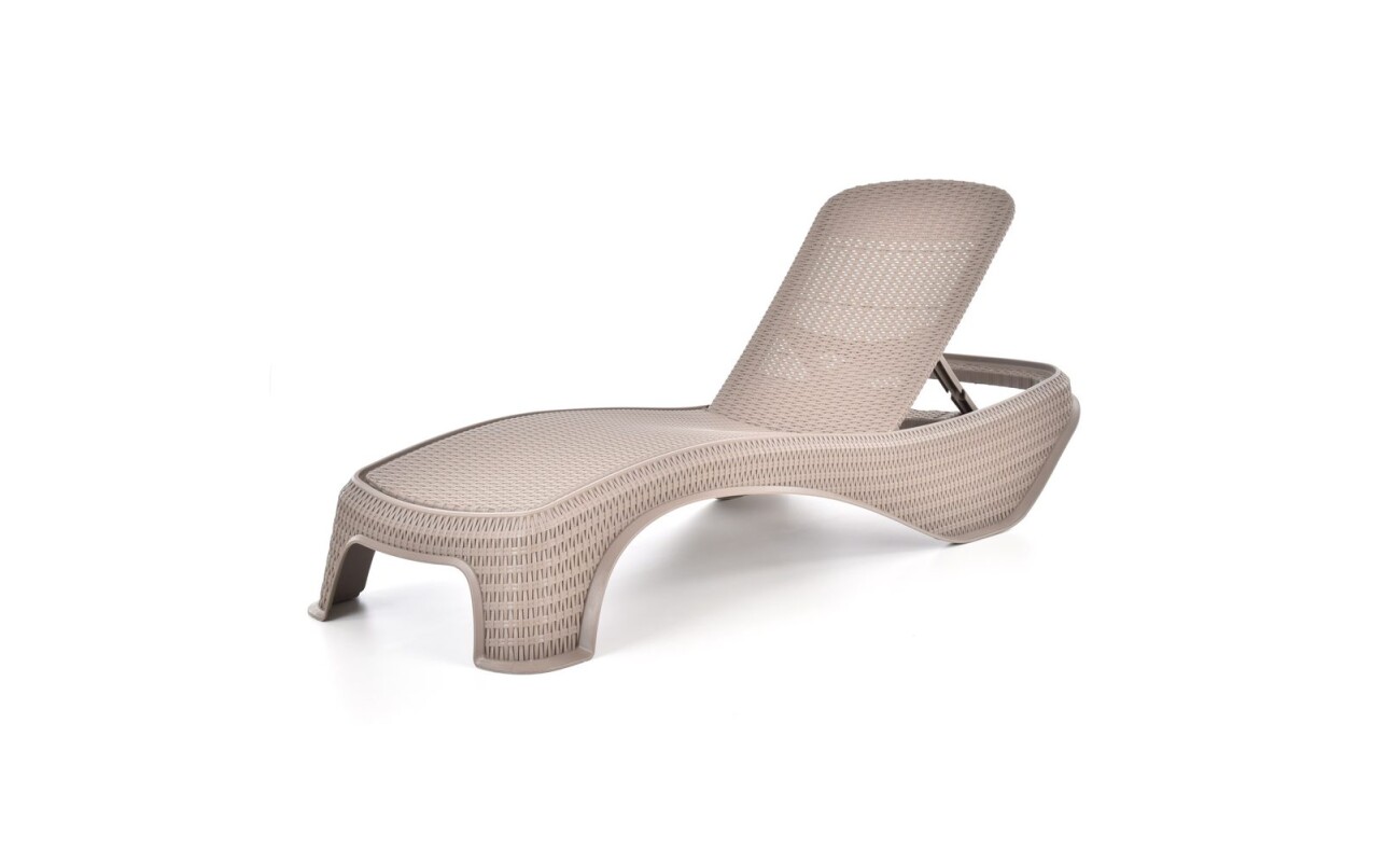 Elegant garden chair with adjustable backrest. Imitation of rattan. Resistant to adverse weather conditions and UV radiation. Very easy maintenance and cleaning. Also suitable for use in humid environments. Max. weight capacity 110kg. Dimensions: L 197 x W 74 x H 36 cm. Weight 13