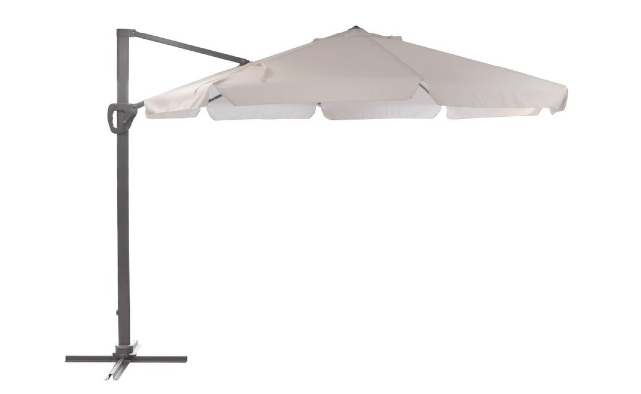 Aluminium parasol 350 x 350 cm.