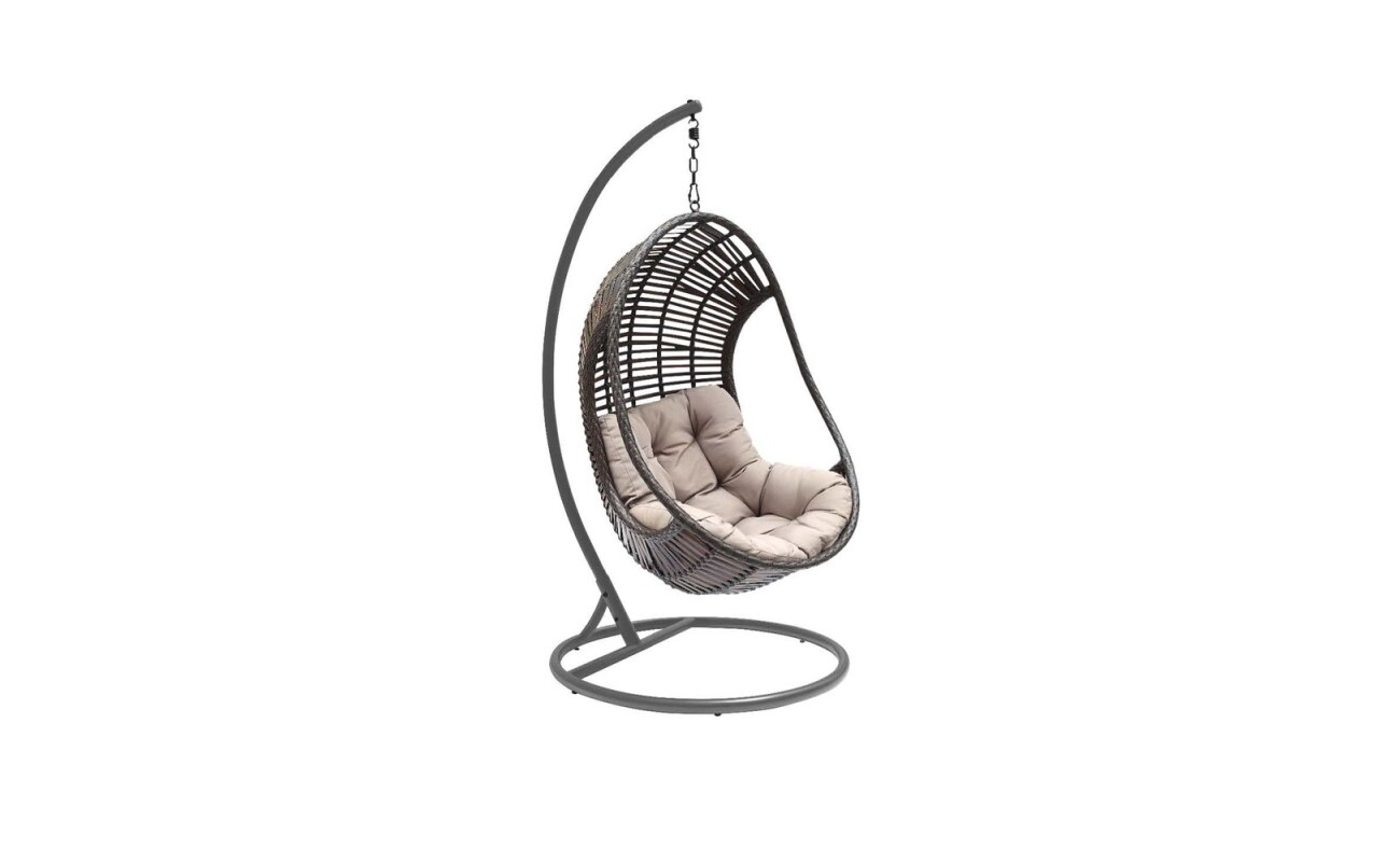 Design garden rocking chair made of steel tubes with artificial rattan weave. A comfortable pillow is also part of the delivery. Load capacity 120kg.