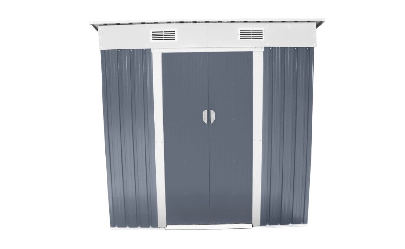 Dimensions (l x w x h): 109 x 184 x 180 cm. Dimensions including roof overhangs (l x w x h): 121 x 195 x 180 cm. Garden shed is made with 20% thicker material than most competing products.