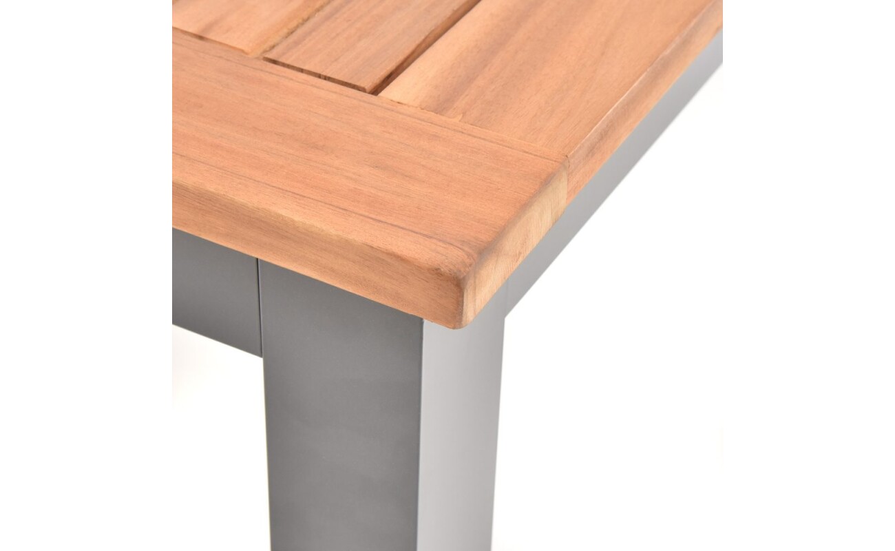 suitable for humid environments. Made of aluminum profiles and acacia wood.