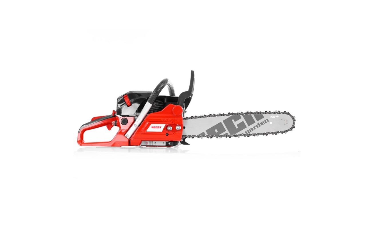 The HECHT 54 Gasoline Chainsaw with 2.4 HP and 52 cm³ volume is ideal for wood cutting in gardens and forests. With a 40 cm long bar and chain speed of 20.8 m/s
