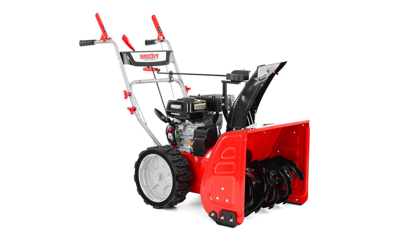 Two-stage gasoline snow blower with drive. Hecht OHV motor