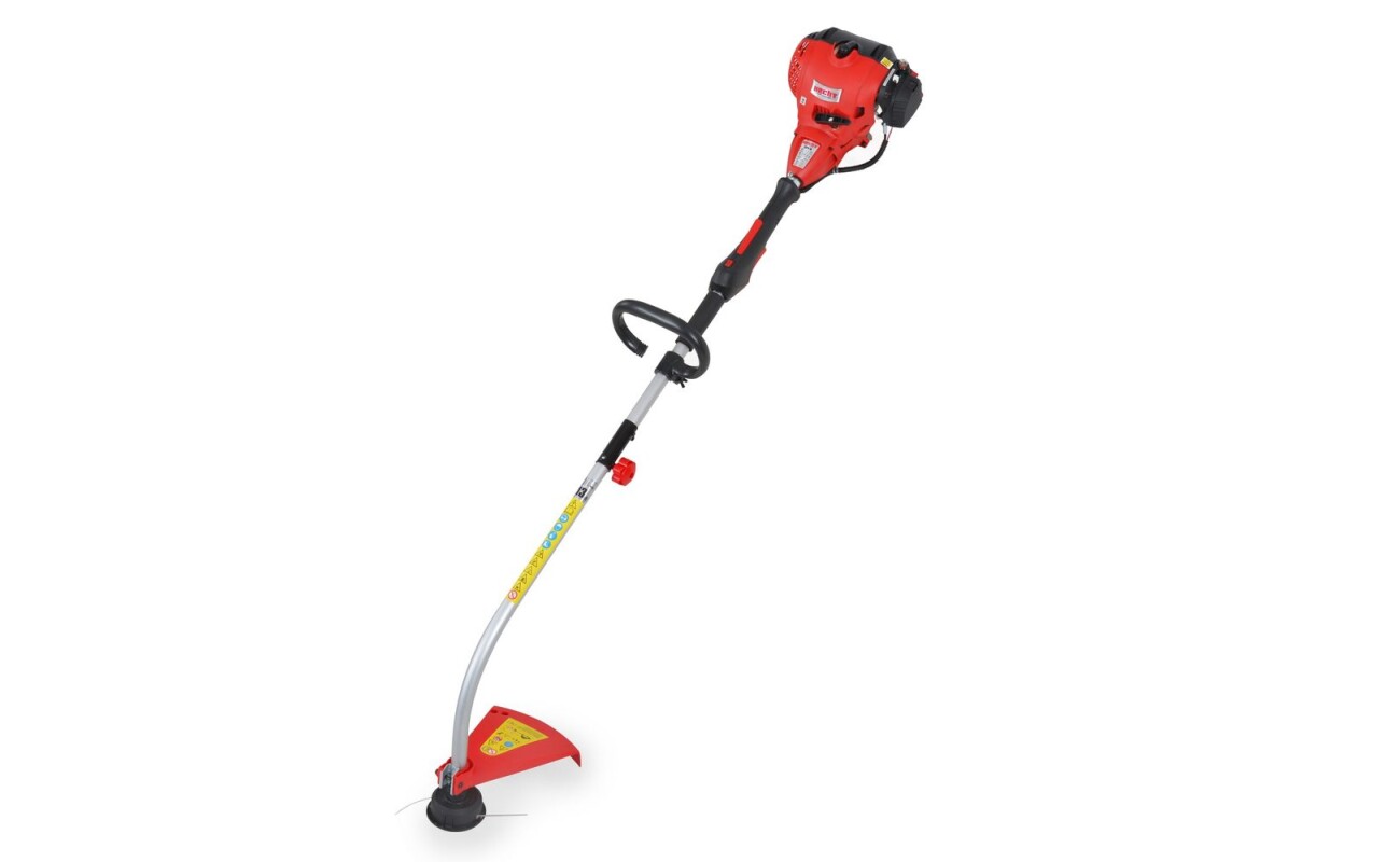 Petrol powered grass trimer equipped with string head and shoulder belt.&nbsp;Powered by 2&nbsp;stroke 25 cm3&nbsp;engine. Package also contains a&nbsp;strap