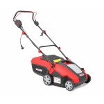<p>Electric powered lawn scarifier with plastic chassis