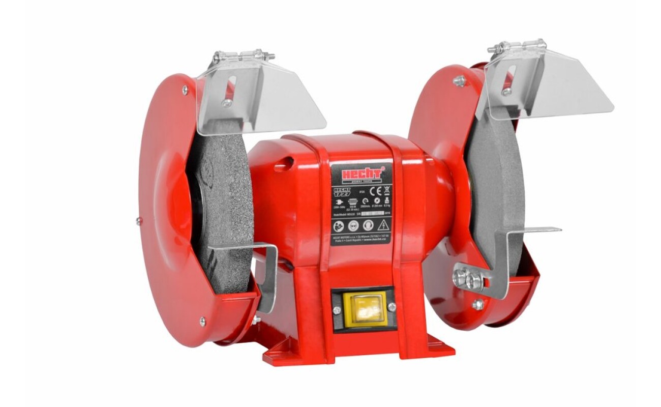Electric powered bench grinder. Spark guard