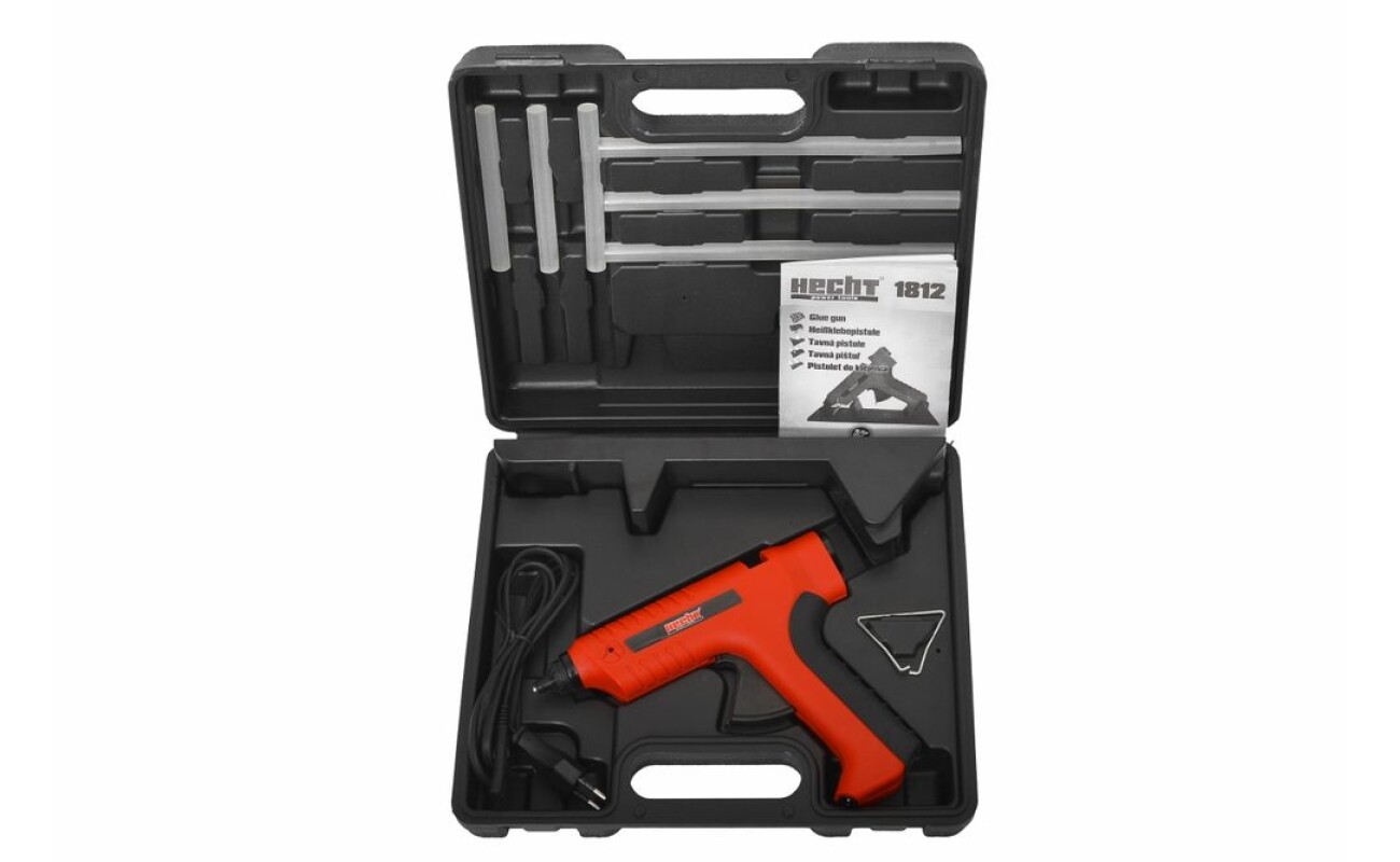 2 mm. The delivery includes 6 glue refills. Docking stand and a plastic case for storage.