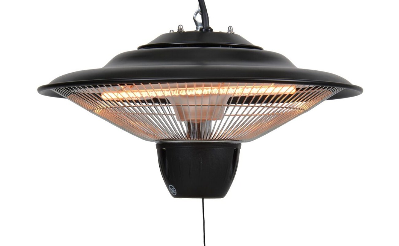 Ceiling infrared heater 1500 W. Heating area 15 - 20 m&sup2;. Plugs into a standard 230 V/50 Hz. Flameless. Silent.