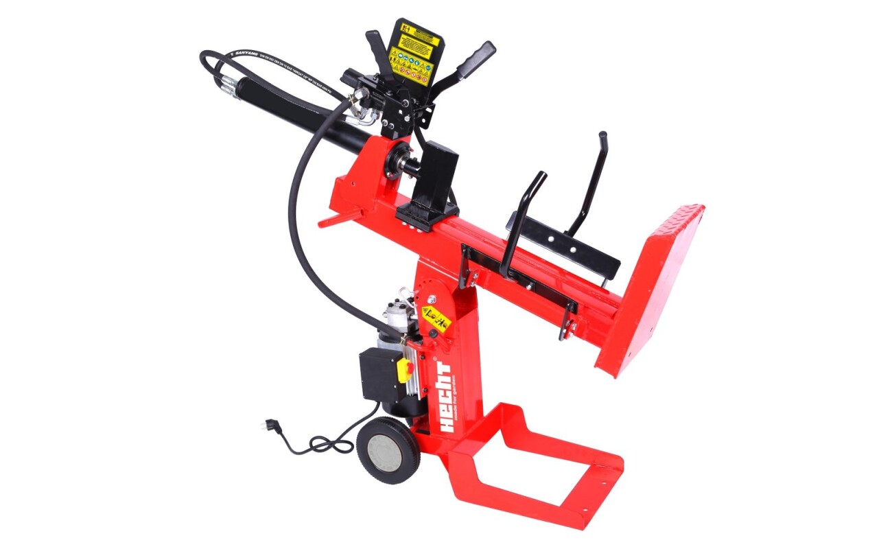 Log splitter for splitting both in vertical and horizontal position. Power consumption 2100 W. Max. pressure 8 tons. Maximum log length 52 cm
