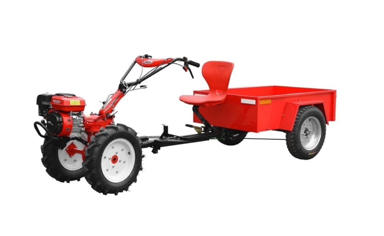 Akční set motorového kultivátoru HECHT 7100 s přívěsným vozíkem HECHT 57100