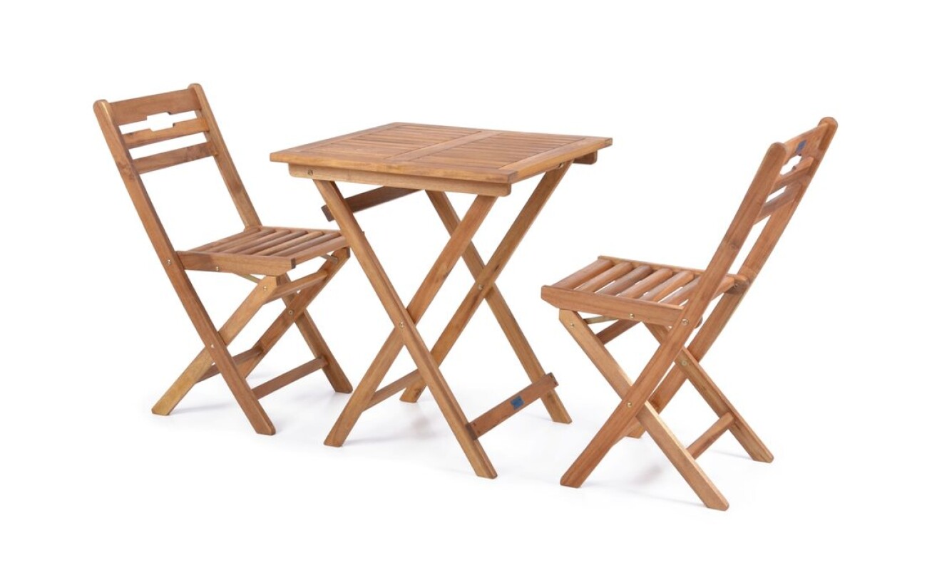 Garden furniture made from&nbsp;hardwood Acacia. Set of two chairs and table.