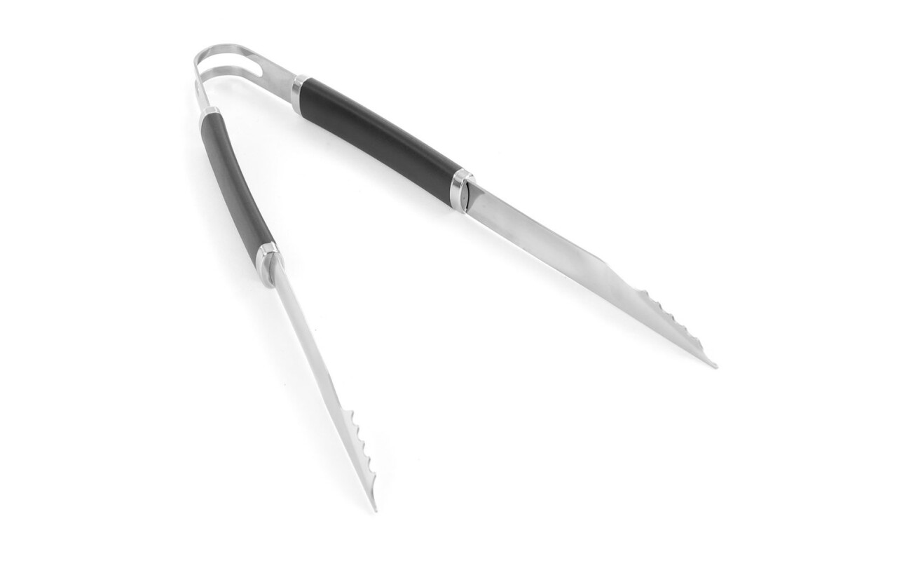 tongs and brush