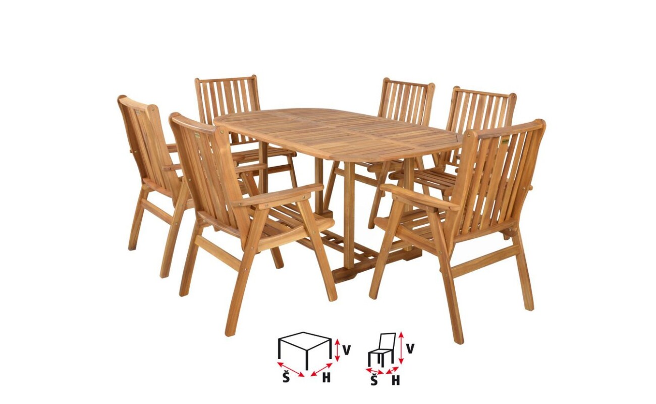 Garden&nbsp;furniture made from&nbsp;hardwood&nbsp;Acacia.&nbsp;Suitable&nbsp;for&nbsp;sheltered garden areas.