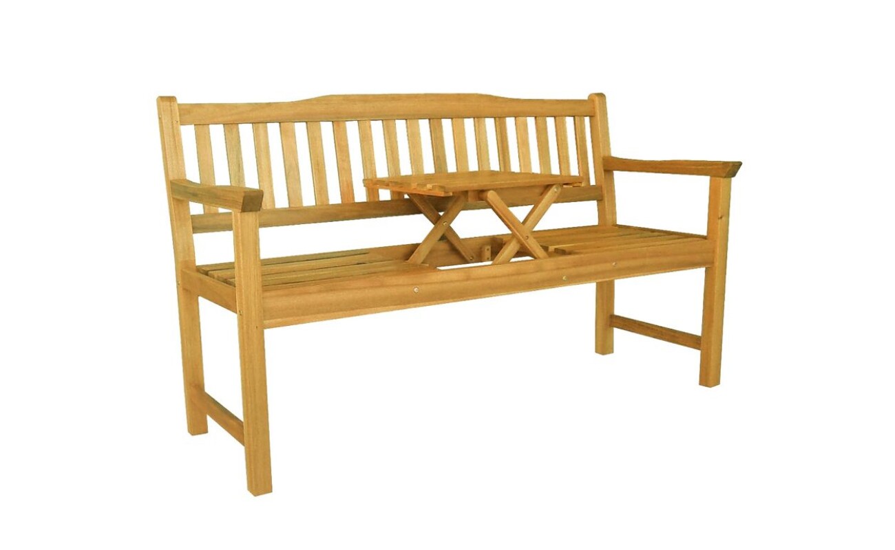 Garden bench. Hard wood Acacia. Suitable for sheltered garden areas.