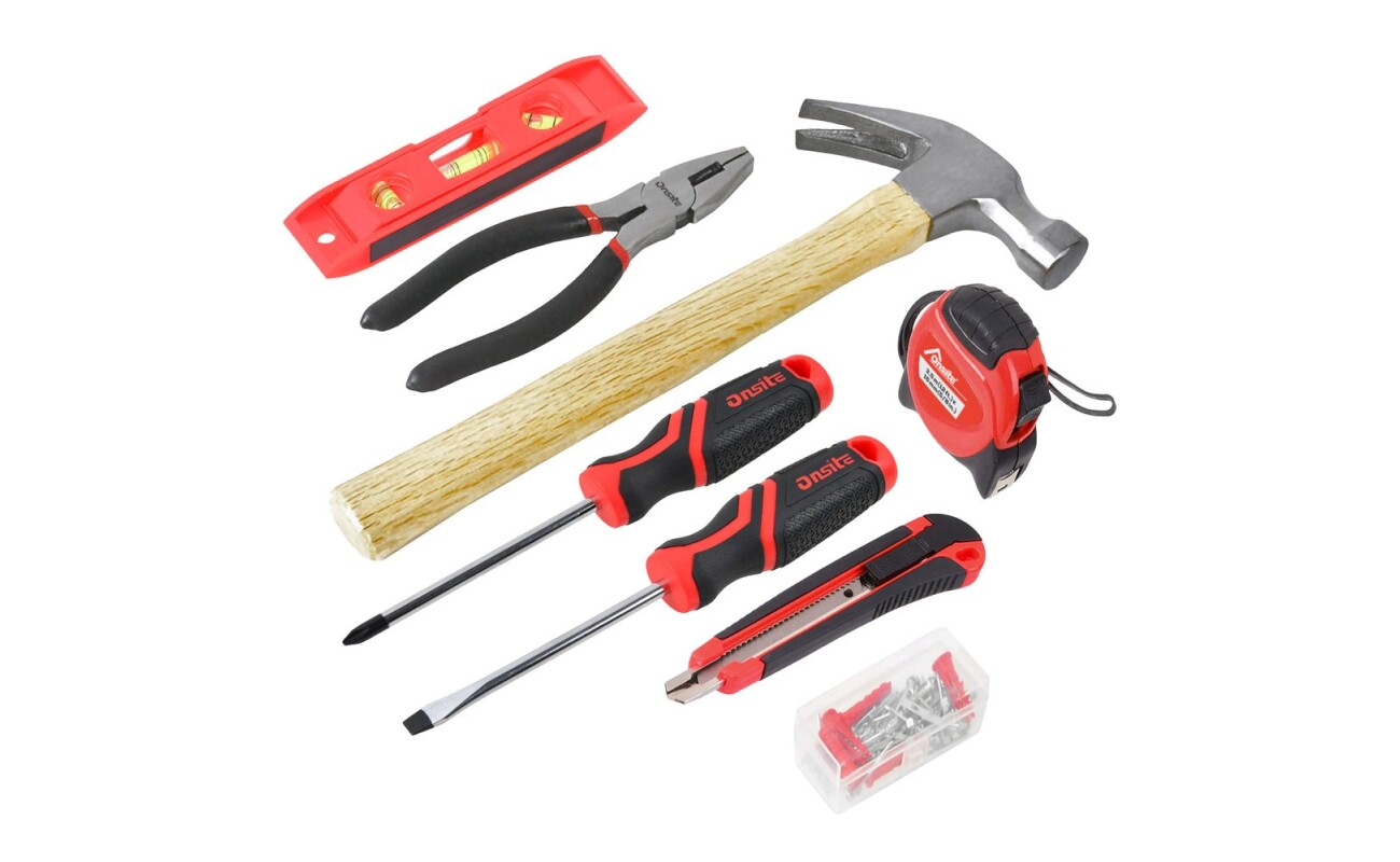 8-piece basic hand tool set containing the most essential tools for common repairs