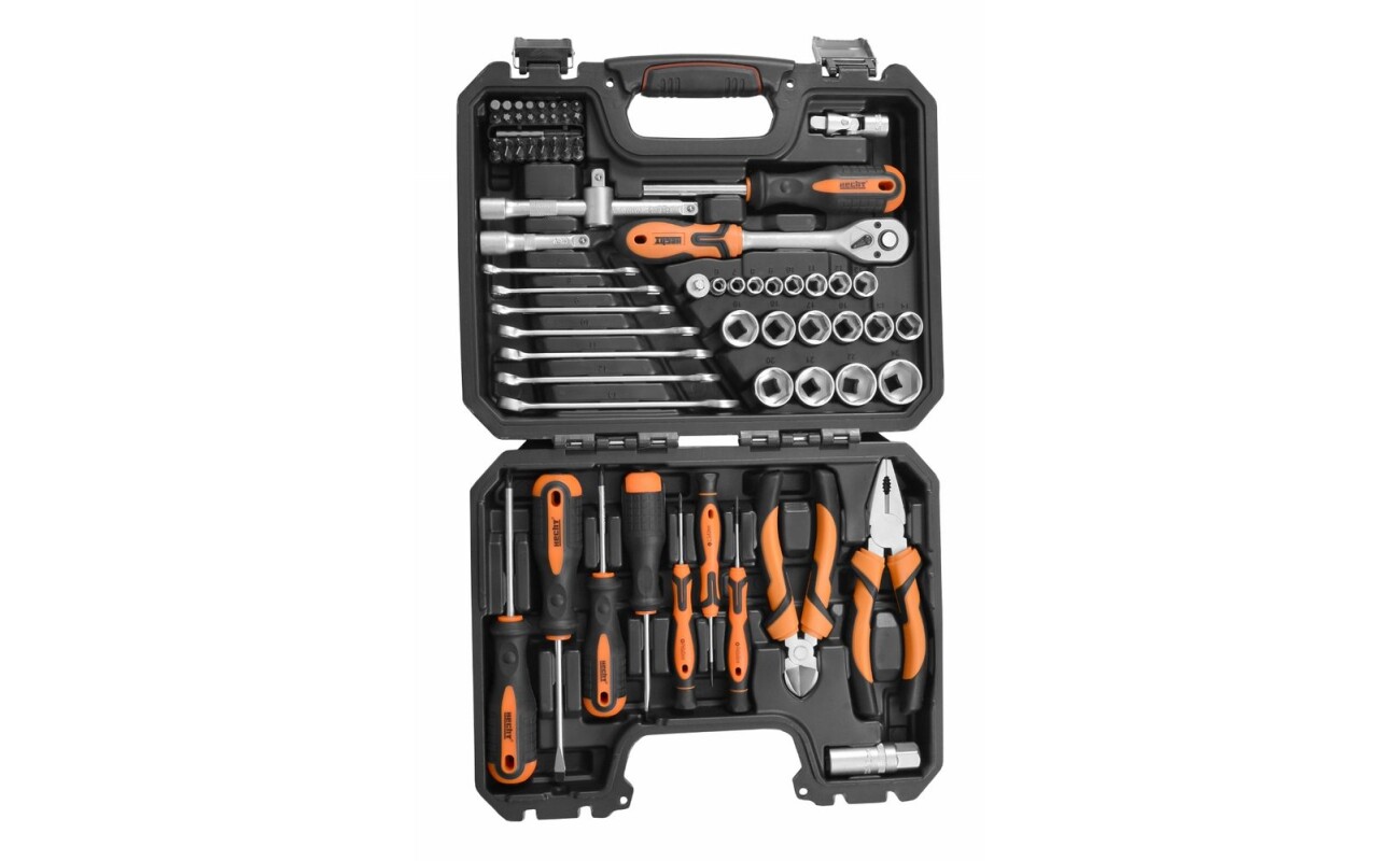 76 piece set in a case. Standard equipment: Screwdriver set