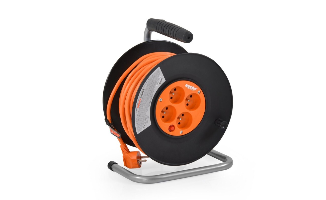 Extension cord reel 25 m / 4x socket. Conductor cross-section 3 x 1.5 mm.