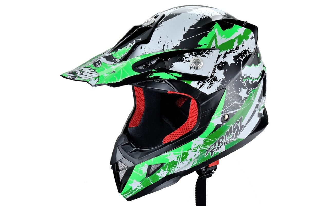 Protective helmet suitable for motorcycles and quads meets homologation ECE/22-05. Material ABS. Weight 1320 g (+/- 50). Size S (55 - 56 cm)