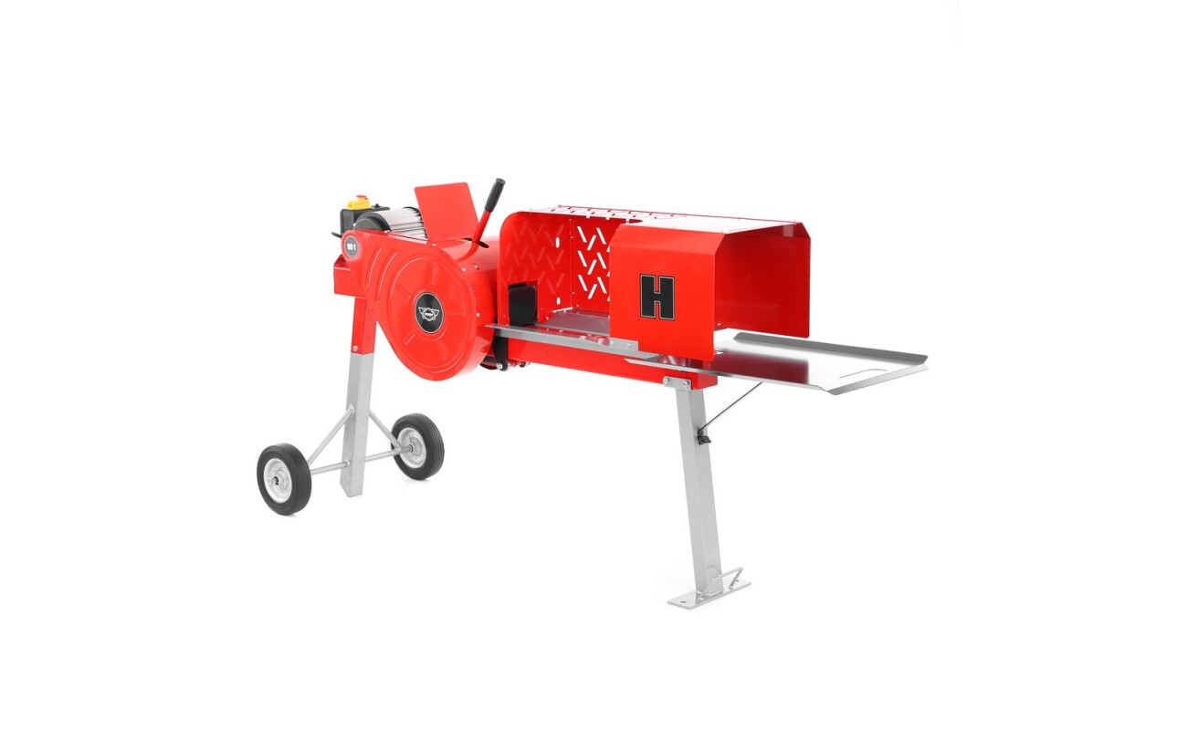 Kinetic wood splitter HECHT 6910 with metal wheels and power 1800 W. Maximum splitting pressure 10 t