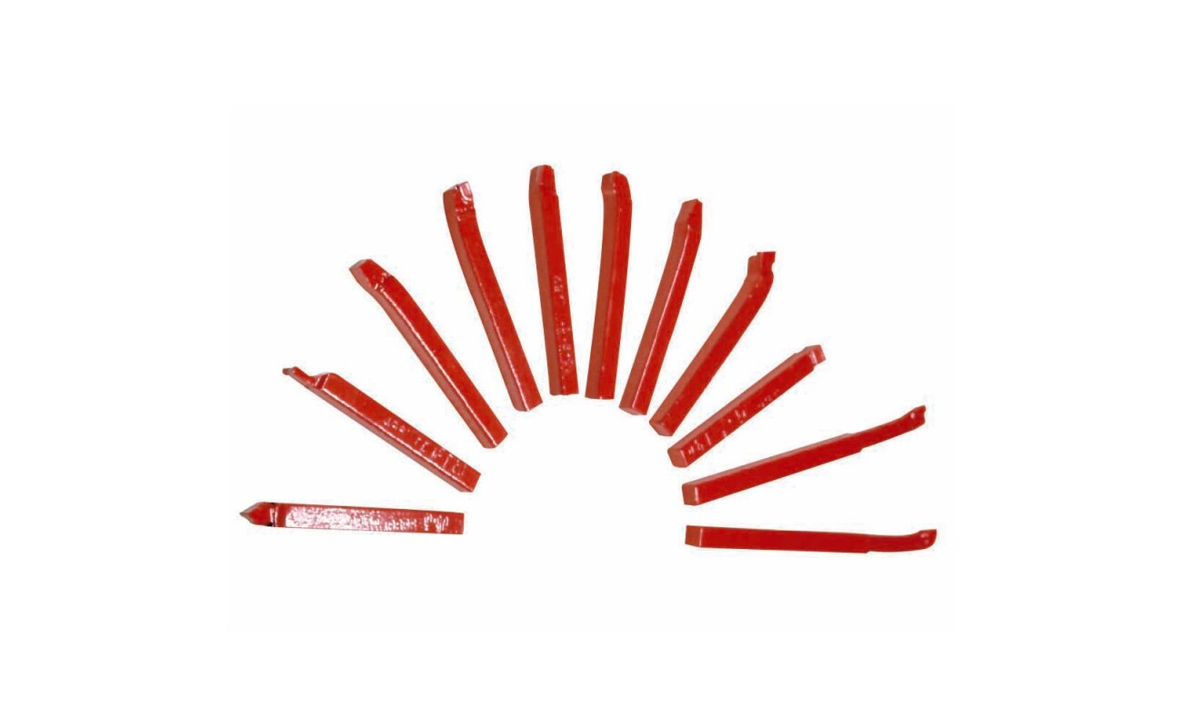11-piece set of 10 x10 mm turning knives for HECHT 8420 bench lathe.