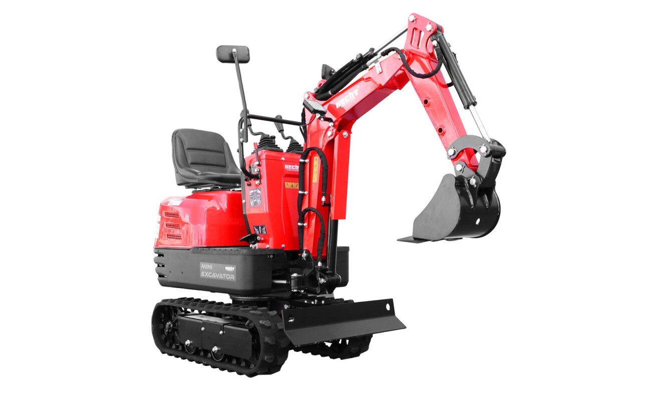 The HECHT 2710 mini excavator is equipped with a 4-stroke OHV engine with a displacement of 306 cm³