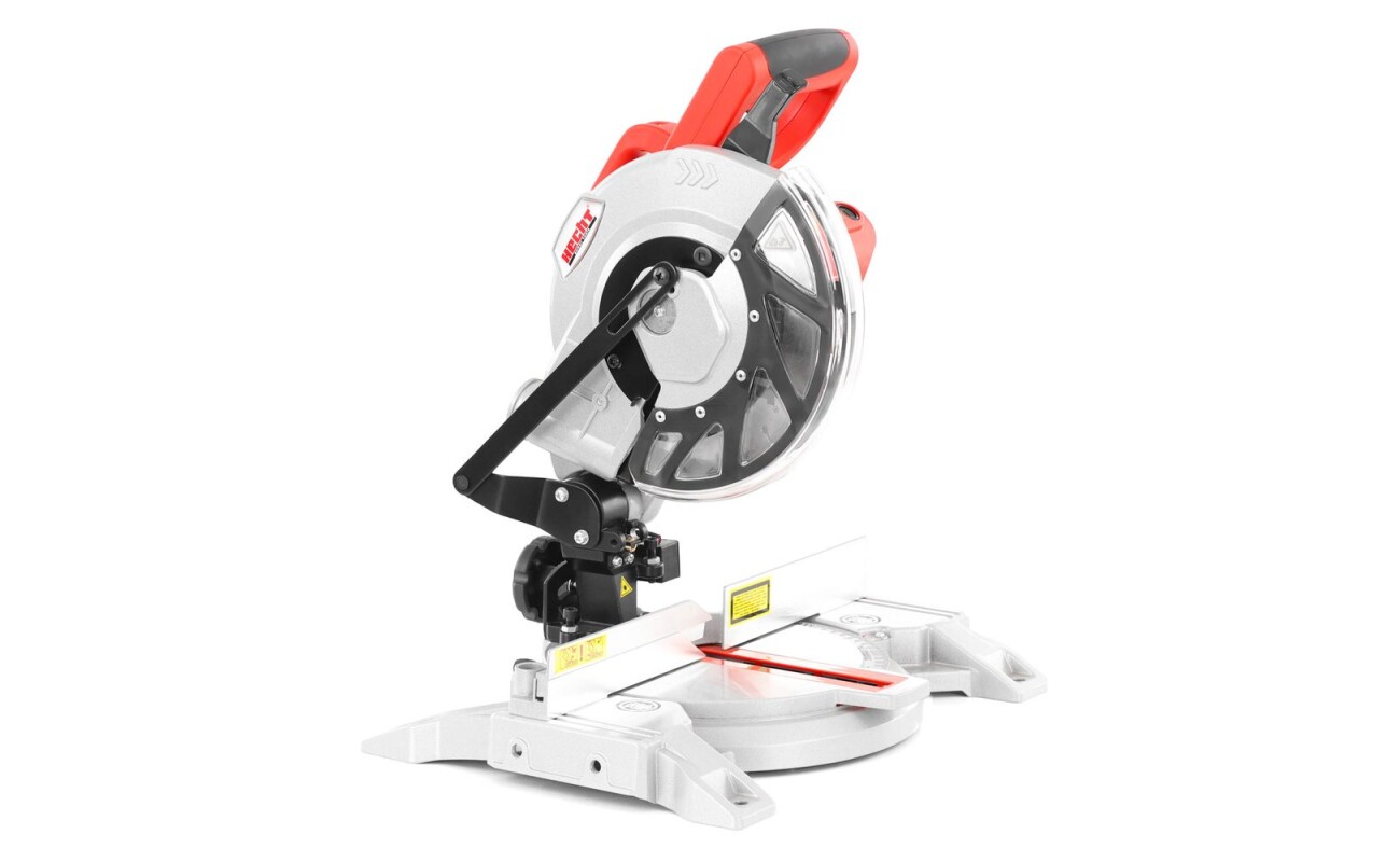 Miter saw with laser for precise cutting. Power 1400 W. Wheel diameter 210 mm. Weight 7
