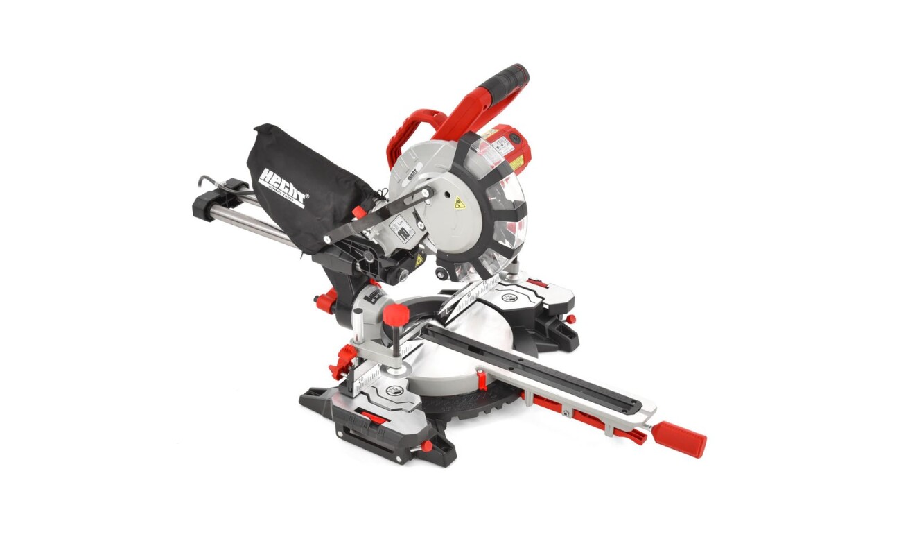 Miter saw with laser. Power consumption 2000 W. Wheel diameter 210 mm. The HECHT 829 miter saw is the perfect helper not only at home