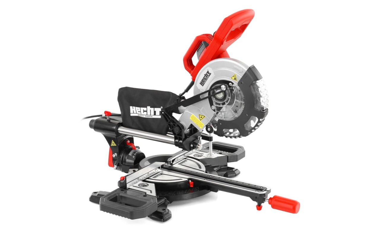 Mitre saw with laser. Power output 2000 W. Blade diameter 210 mm.