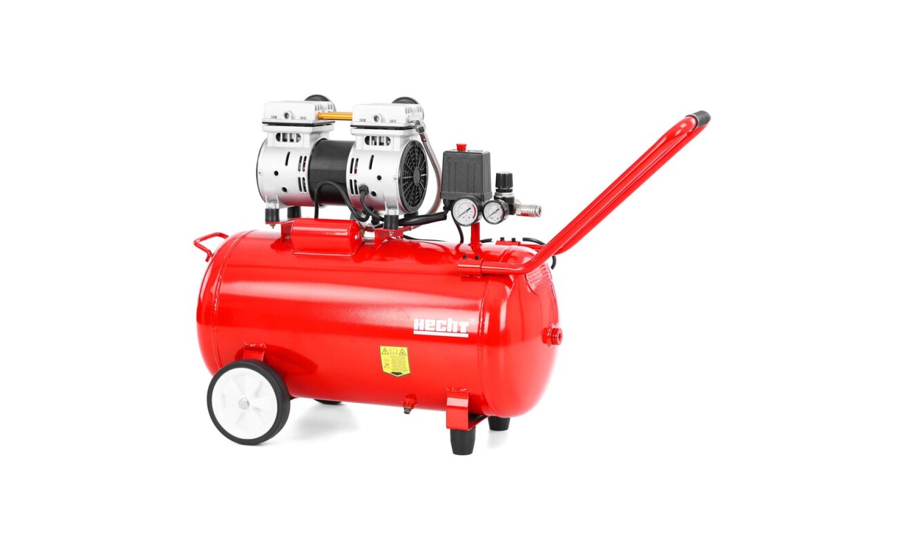 Very quiet oil-free compressor. Power input 1500 W. Max. power 264 l / min. Air tabk capacity 50 litres. Max pressure 8 bar. Equipped with safety valve and manometer. Maintenance free.