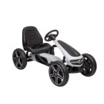 <p>Pedal go-kart for kids. Rubber tires. Handbrake. Adjustable seat. Maximum weight capacity 25 kg. Recommended age: 3 - 7 years. Official license Mercedes.</p>