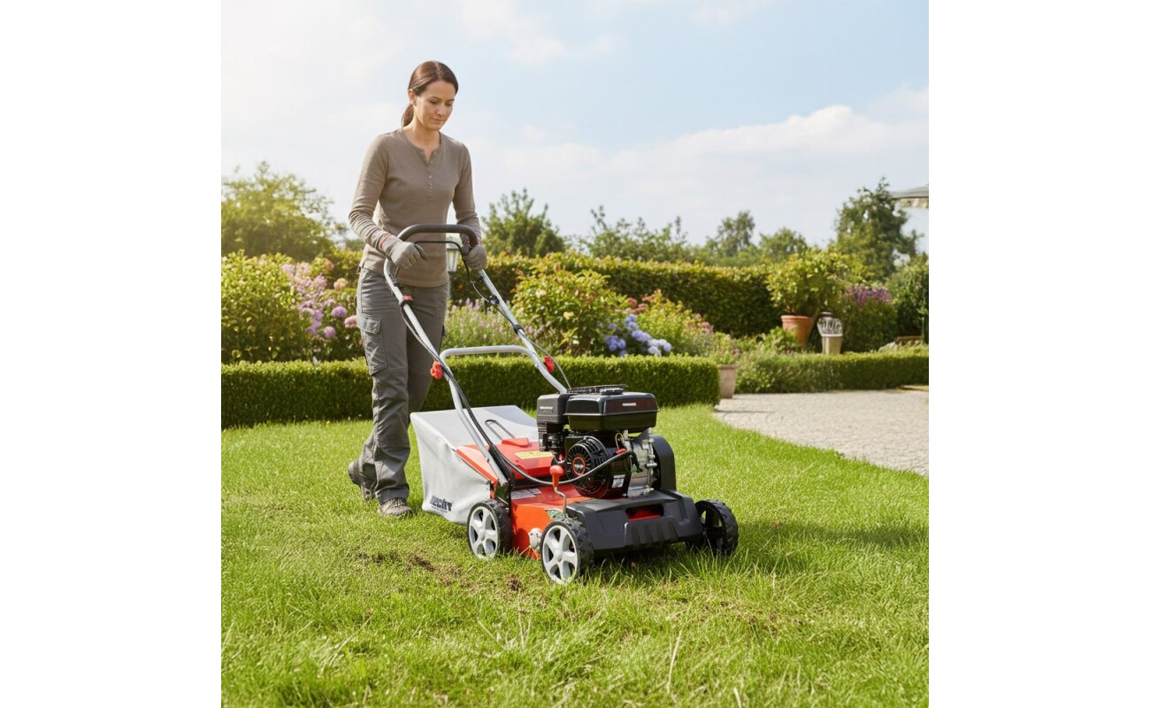 weighing 35 kg and featuring interchangeable cylinders for efficient lawn regeneration.