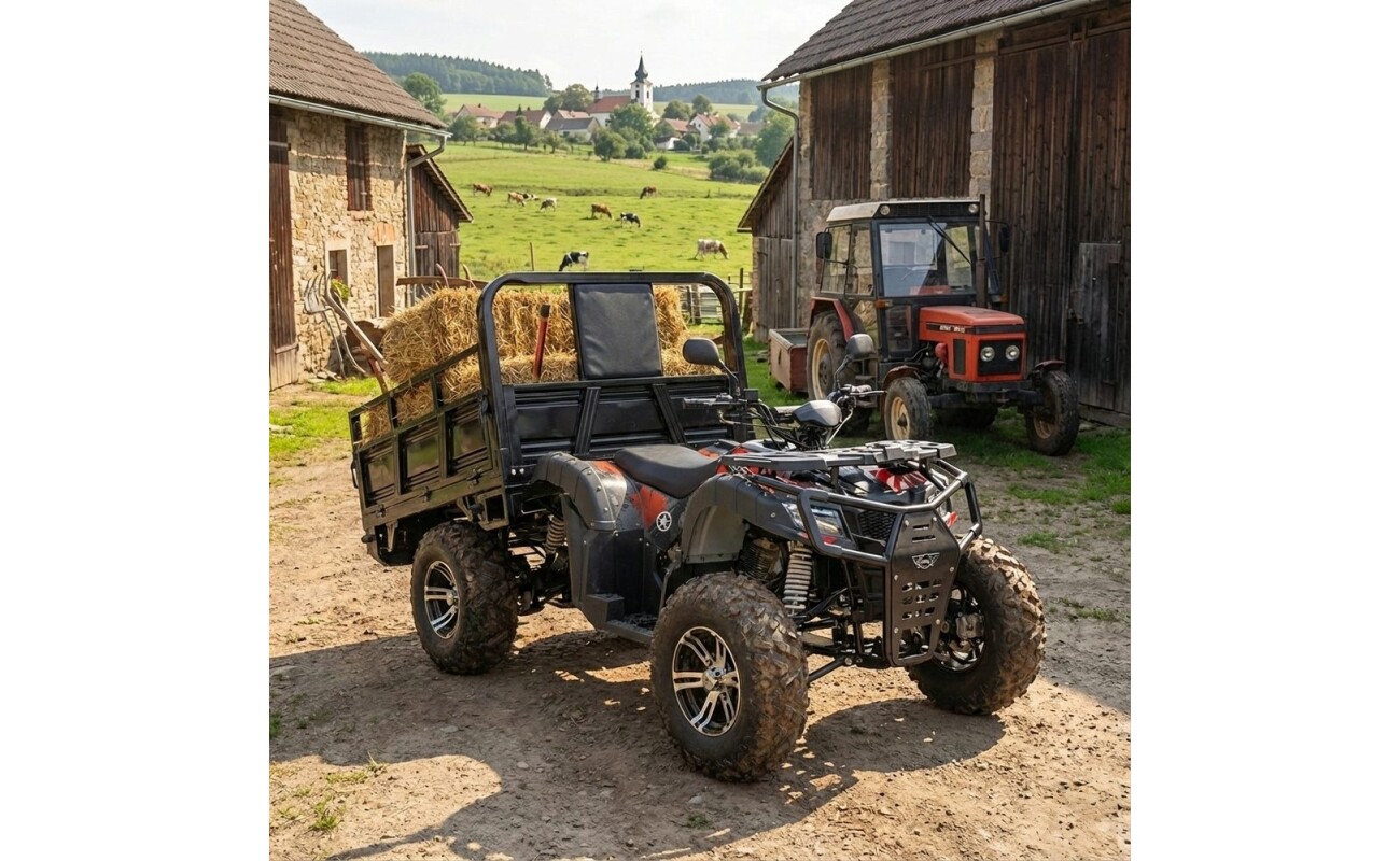construction site or forest? The HECHT COUNTRIS is a robust cargo quad bike with a load capacity of up to 600 kg