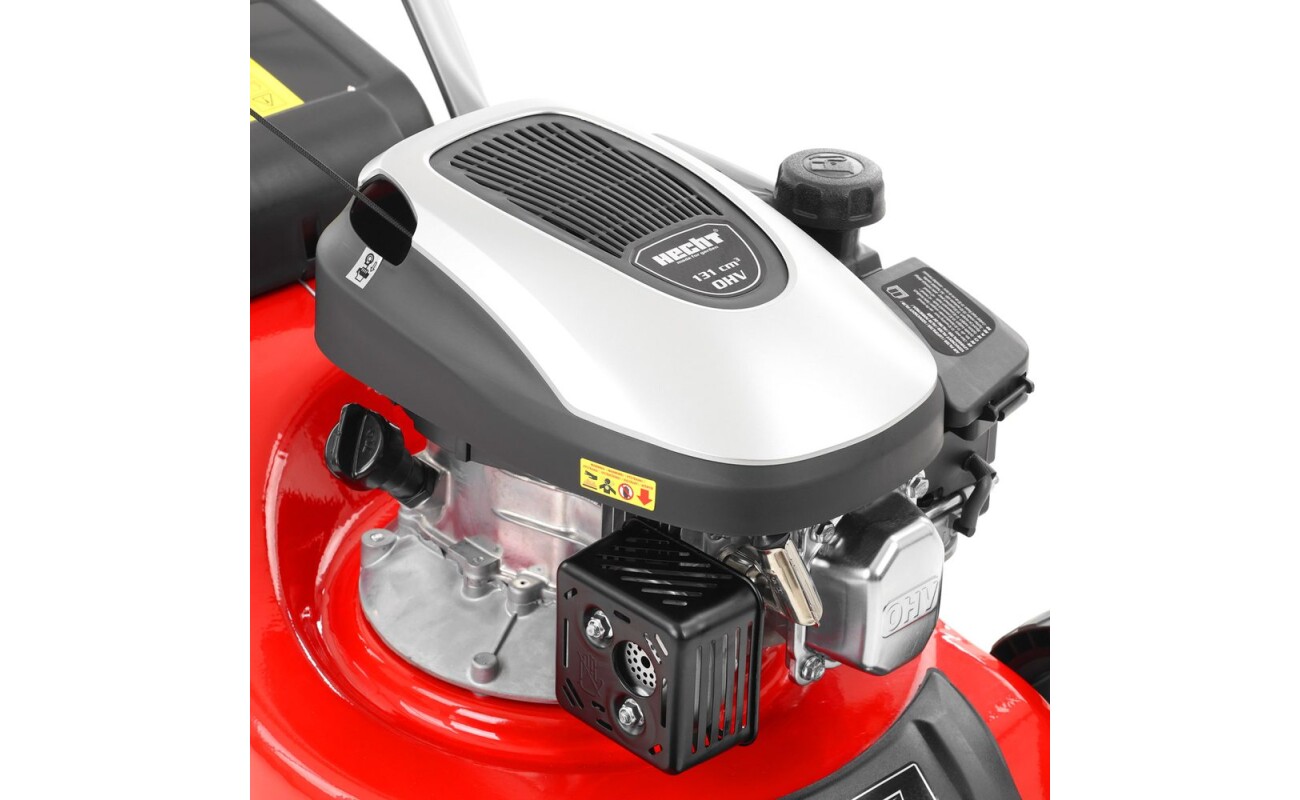 a 41 cm cutting width and a 45-litre grass collection box. It offers central cutting height adjustment in 3 positions (25–55 mm) and quality ball bearing wheels for easy handling. An ideal choice for comfortable and efficient lawn mowing.