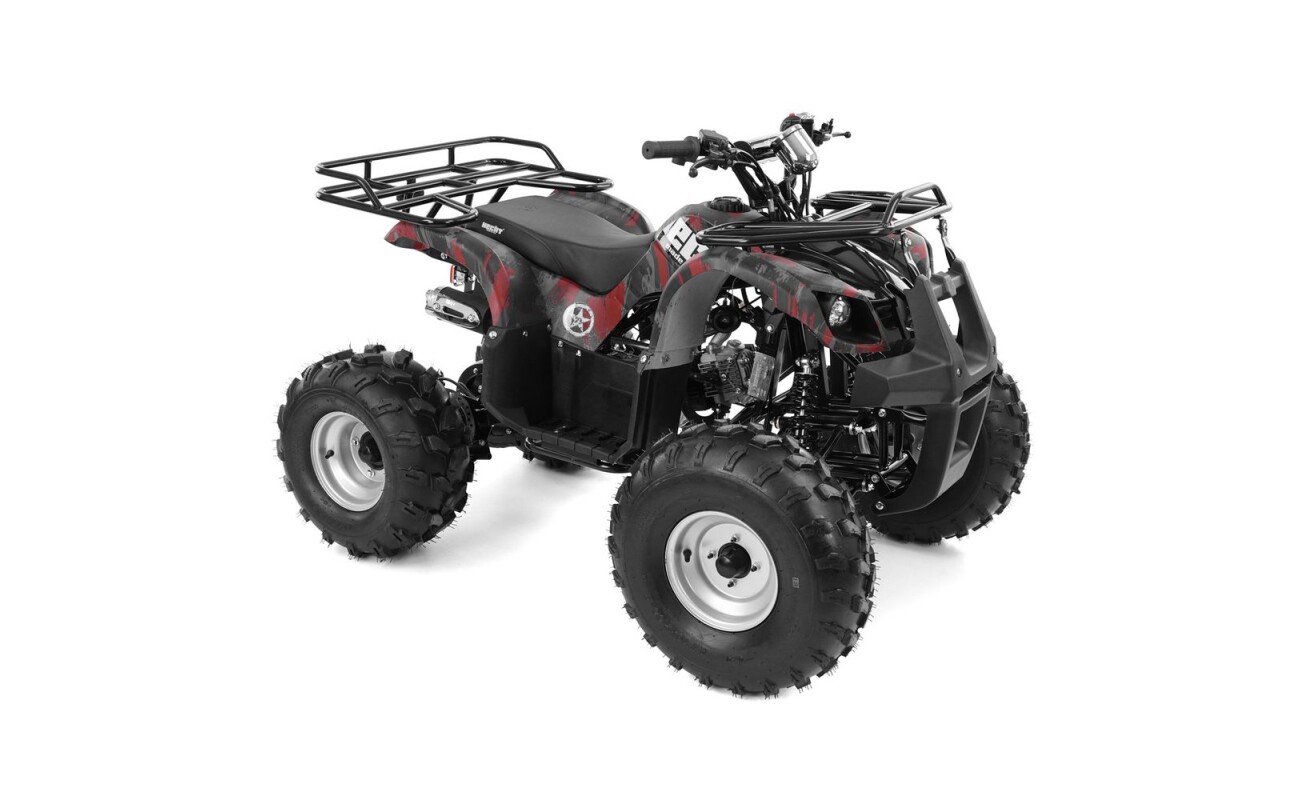 Quad bike with a 125cc 4-stroke petrol engine. Power output 8.1 HP (6 kW)