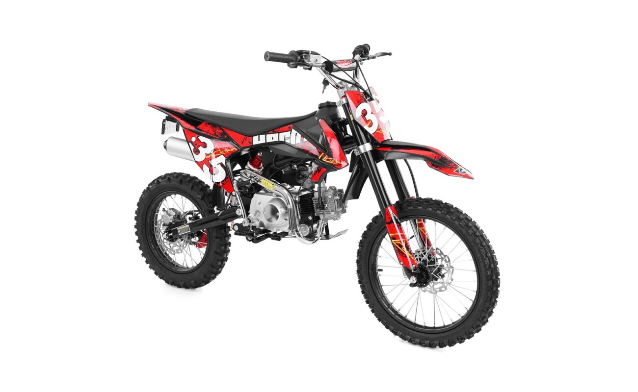 HECHT 51126 is a powerful petrol-powered motorcycle with a 4-stroke 125 cc engine and a power output of 5 kW (6.8 HP). It reaches speeds of up to 70 km/h and offers high-quality suspension