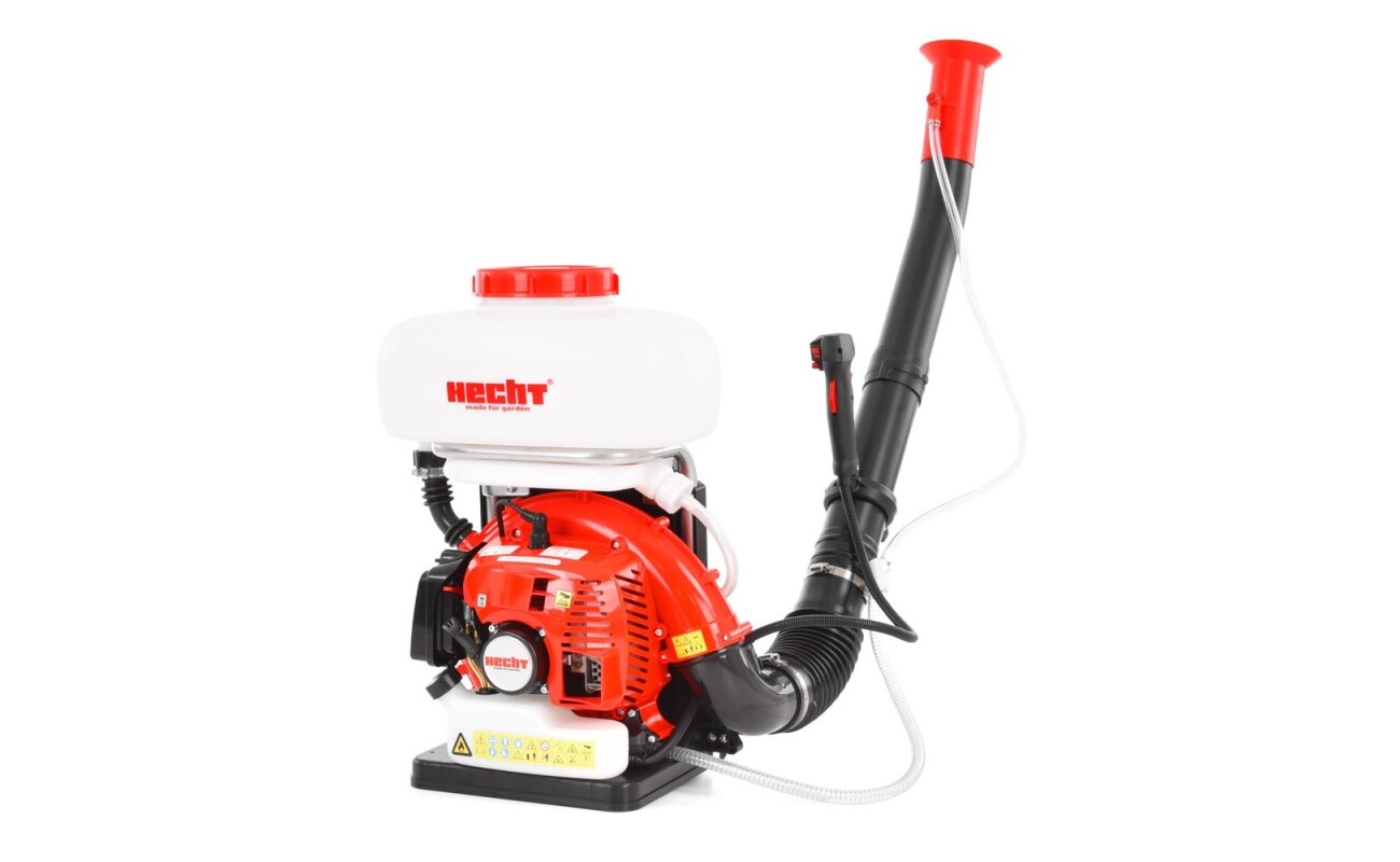 Petrol knapsack sprayer with a capacity of 14 l and a range of up to 12 m. 2.2 HP