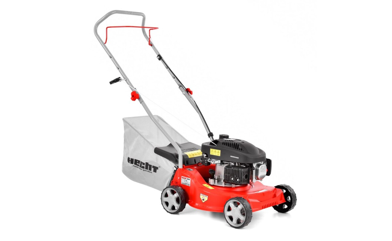 Petrol lawn mower. Working width: 41 cm. Engine displacement: 80 ccm. Collecting box: 45 l.