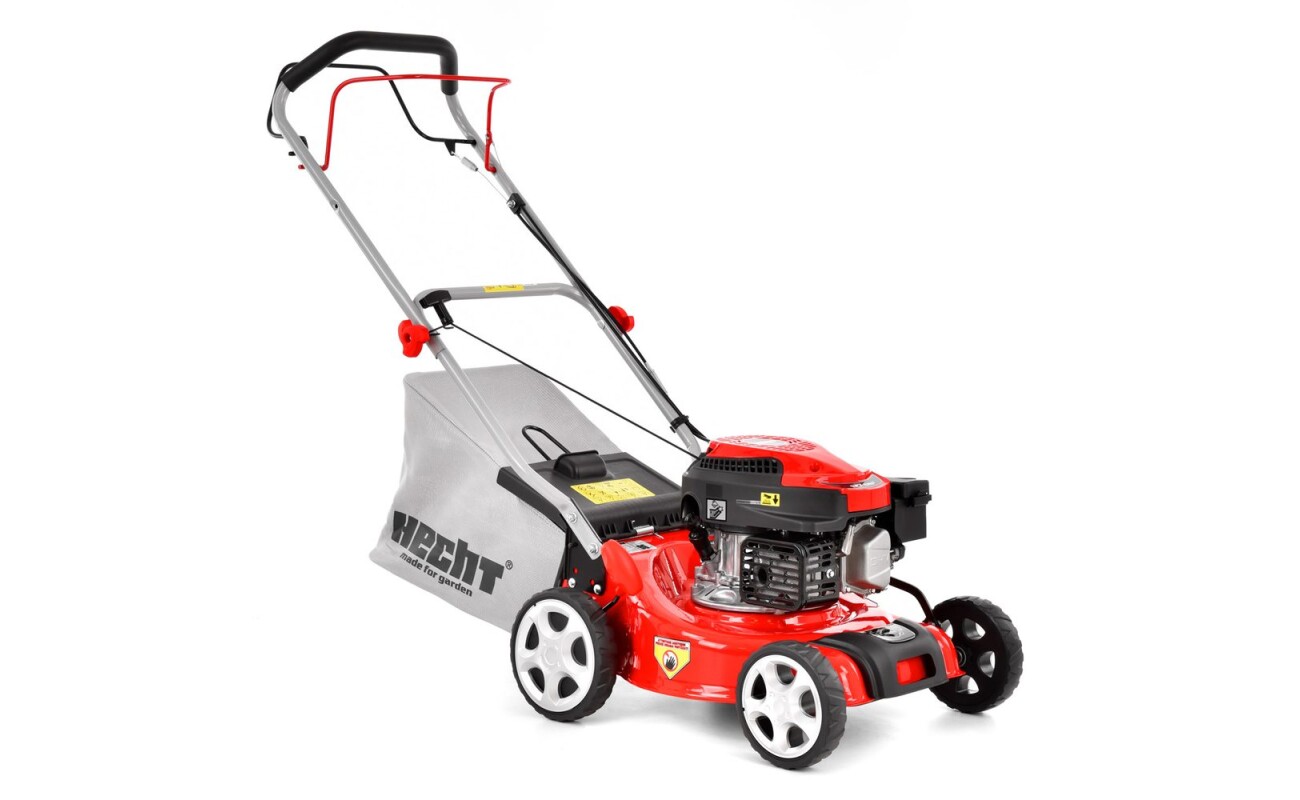 Petrol lawn mower with self propelled system. Working width: 40 cm. Engine displacement: 127 ccm. Collecting box: 40 l.