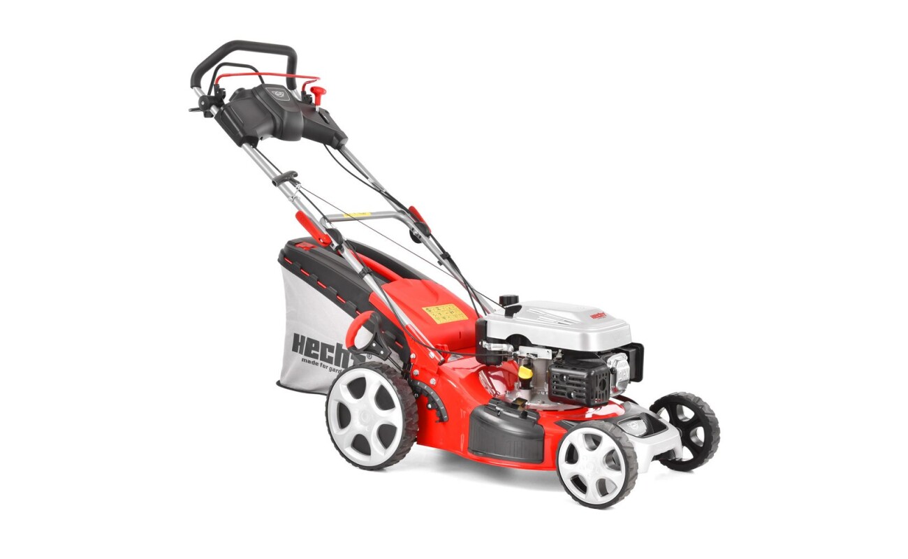 Self propelled petrol powered rotary lawn mower with steel chassis