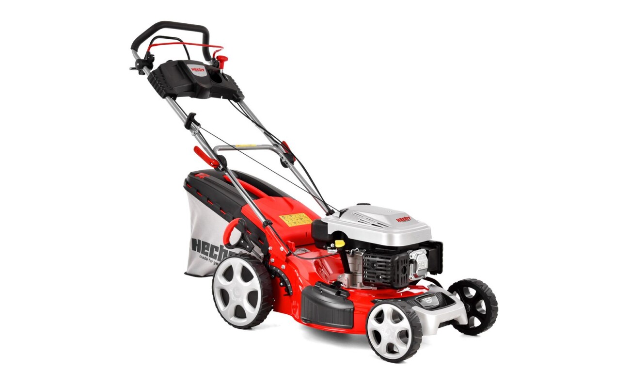 Self propelled petrol powered rotary lawn mower with steel chassis